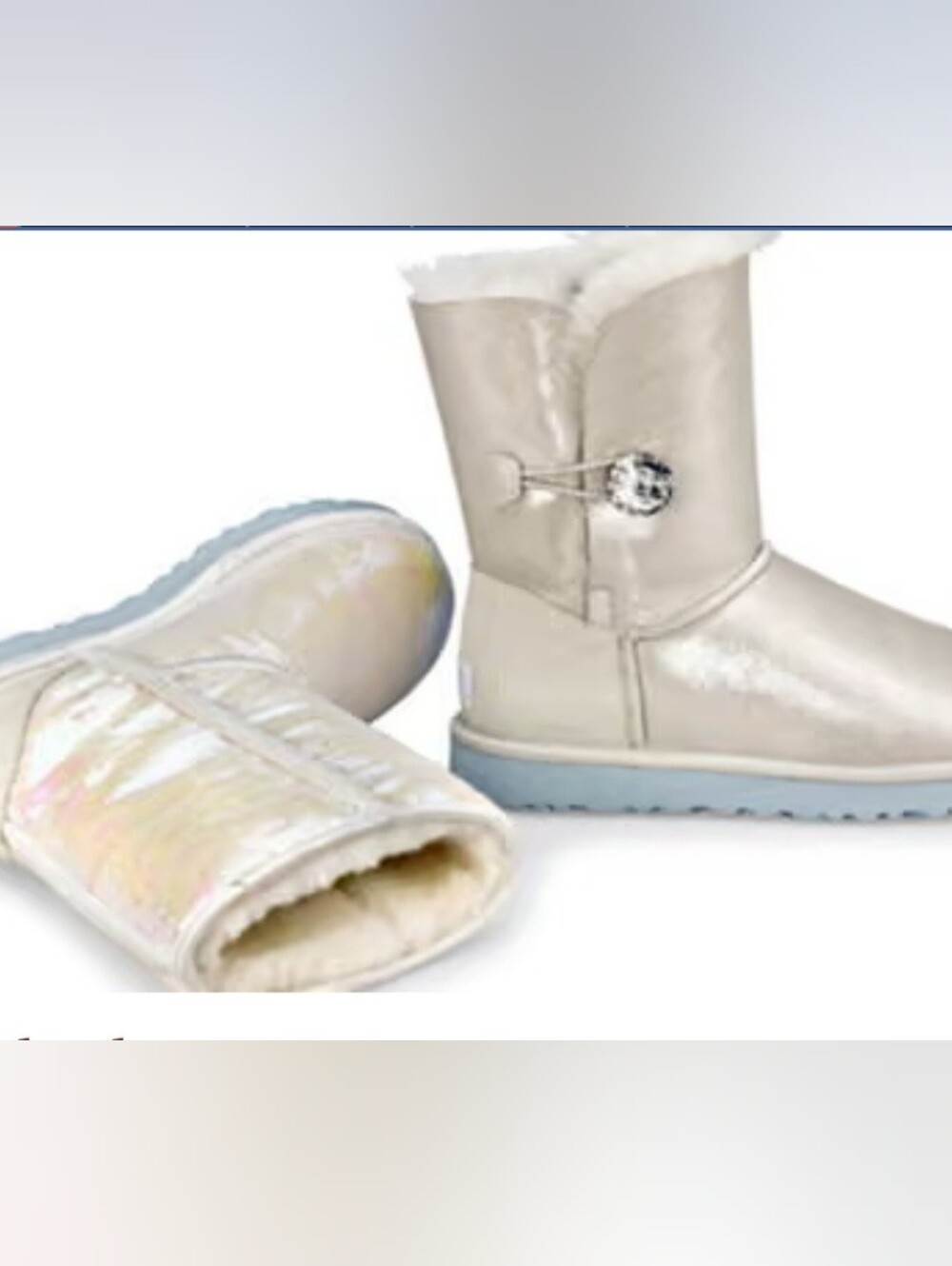 NWT UGG Bailey "I Do" Wedding Metallic Winter Boots with Faux Fur Sz 5 (Fits 6)
